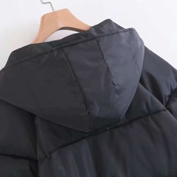 Single Breasted Hooded Puffer Coat - Picture 7 of 8